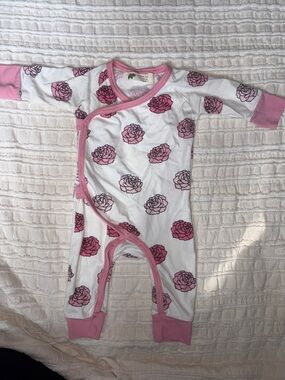 Monica + Andy Pink Rose-Print One-Piece Bodysuit